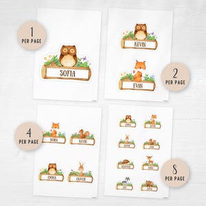 Forest Friends Classroom Labels | Editable Woodland Animal Name Tags image 3