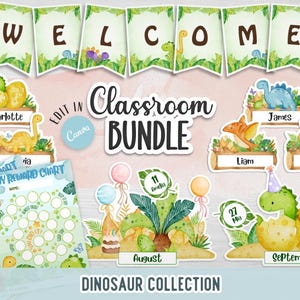 Dinosaur Classroom Decor Bundle: Editable & Printable (Digital Download)
