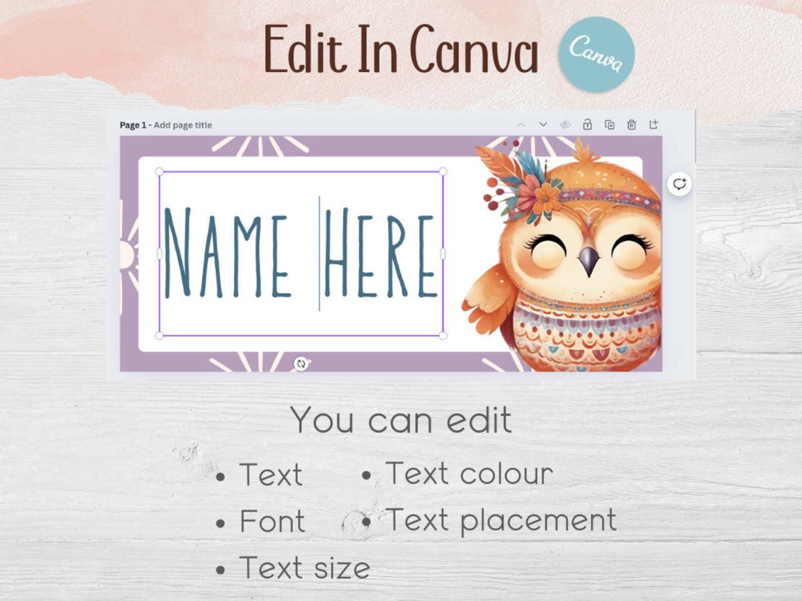 Editable Classroom Name Plates | Boho Woodland Animals - Etsy