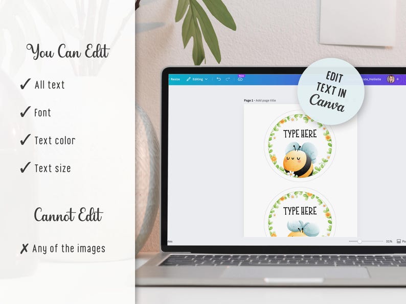 Editable Classroom Labels | Busy Bee Name Tags - Etsy