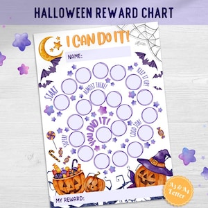Cuadro de recompensas de Halloween / Calabazas / Tamaño A3, A4 y Carta