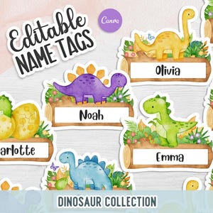 Editable Classroom Labels | Dinosaur Name Tags