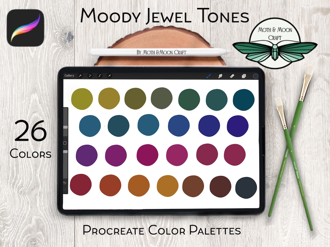 Moody Jewel Tones Procreate Color Palette Etsy