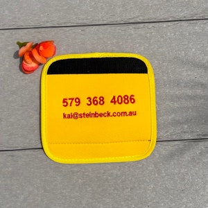 Personalised custom made luggage handle wrapper | Embroidered suitcase handle cover | Bag identification | Neoprene luggage wrap