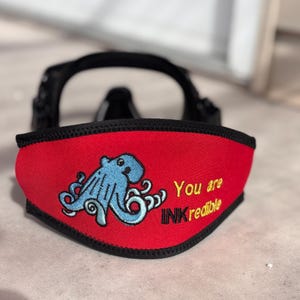 Personalized & Customizable - Scuba Diver Gift Octopus SCUBA mask strap cover, embroidered with your name or text