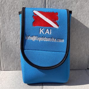 Personalisierte Tauchermasken-Tasche: Taucher-Flaggen-Stickerei, Neopren-Schutzhülle
