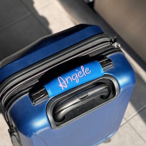 Personalized bag handle cover wrapper, customised luggage travel accessories, bag finder identifier tag, Suitcase handle identifiers