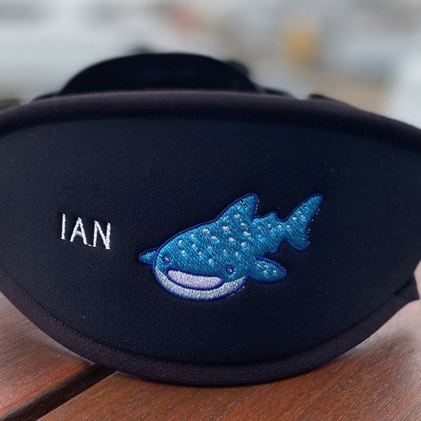 Personalized & Customizable - Scuba Diver Gift - Whaleshark SCUBA mask strap tamer cover
