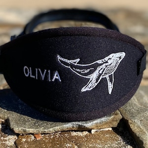 Humpback whale personalised SCUBA mask strap