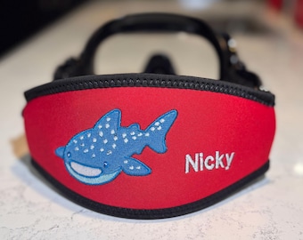 Personalized & Customizable - Scuba Diver Gift - Whale shark SCUBA mask strap tamer cover