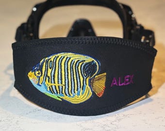 Gepersonaliseerd en aanpasbaar - Scuba Diver-cadeau - Regal Angelfish SCUBA-maskerriemhoes