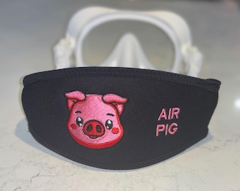 Gepersonaliseerde riem voor duikbril: 'Air Pig' duikercadeau