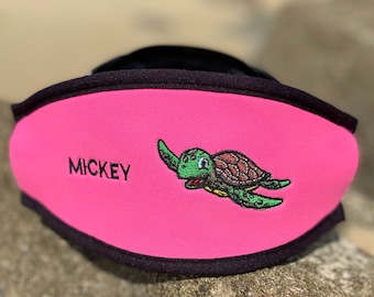 Personalized & Customizable - Scuba Diver Gift - Turtle SCUBA mask strap cover