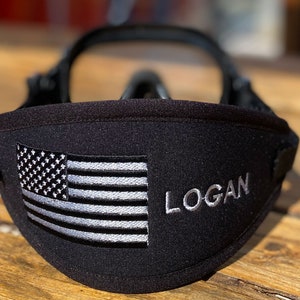 Personalized & Customizable - Scuba Diver Gift - USA Flag - SCUBA mask strap