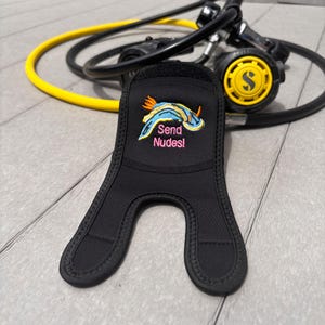 Custom SCUBA Regulator Cover – Neoprene Second Stage Protector with a Nudibranch & Personalized Text – SCUBA Diving Gift