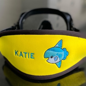 Personalized & Customizable - Scuba Diver Gift - Mola Mola or Sunfish SCUBA mask strap cover