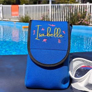 Personalized Neoprene Scuba Mask Bag – Custom Name Embroidery, Protective Scuba Diving Mask Case with Pocket for Cert Card or Keys