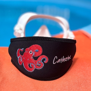 Personalized & Customizable - Scuba Diver Gift Octopus SCUBA mask strap cover, embroidered with your name or text - tauchen - diver gift