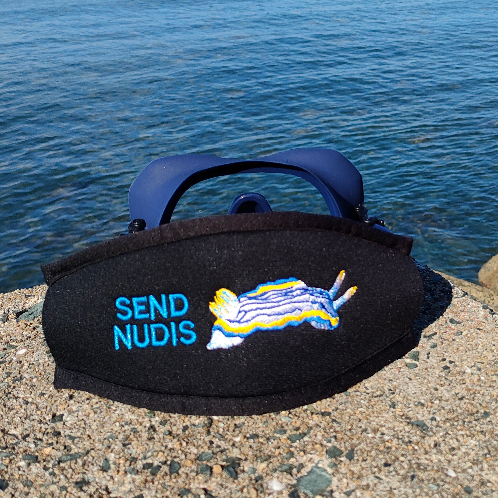 Personalized & Customisable Nudibranch Felimare Bayeri SCUBA mask strap cover - SCUBA diver gift for your diver who has everything