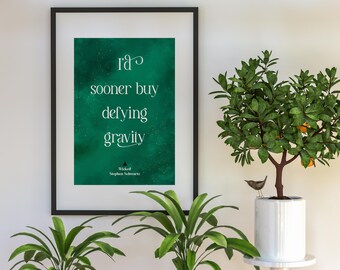 Wicked the Musical - Elphaba - Defying Gravity - Quote Poster Wall Art Home Decor voor theaterliefhebbers - Film