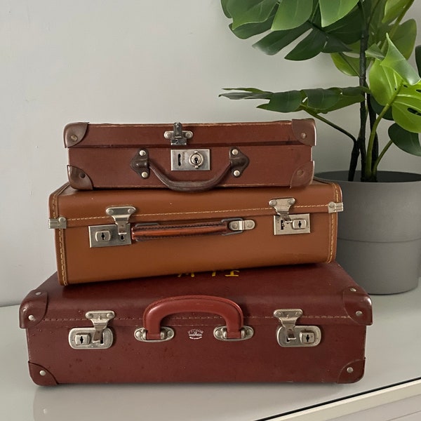 3 X Vintage Suitcases