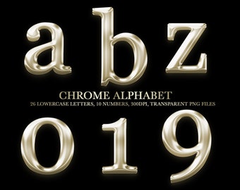 Chrome alfabet PNG, goud chroom letters PNG clipart, metalen letters, Glam alfabet PNG, folie letters, bling alfabet, luxe, digitale download