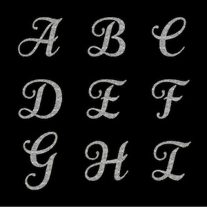 Alfabeto digital con purpurina plateada, letras brillantes, alfabeto cromado plateado, alfabeto plateado, alfabeto de diamantes PNG, alfabeto brillante y glamoroso