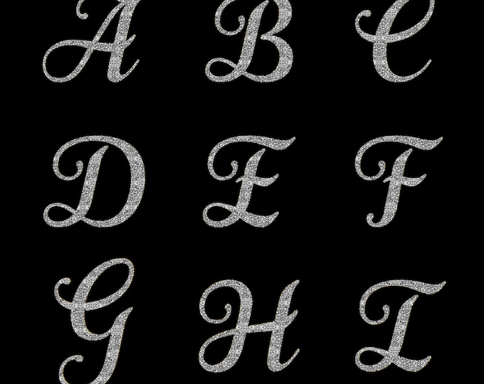 Cursive Diamond Lettering Diamond Alphabet Png Clip Art, Silver Chunky Letters Png, Glitter ...