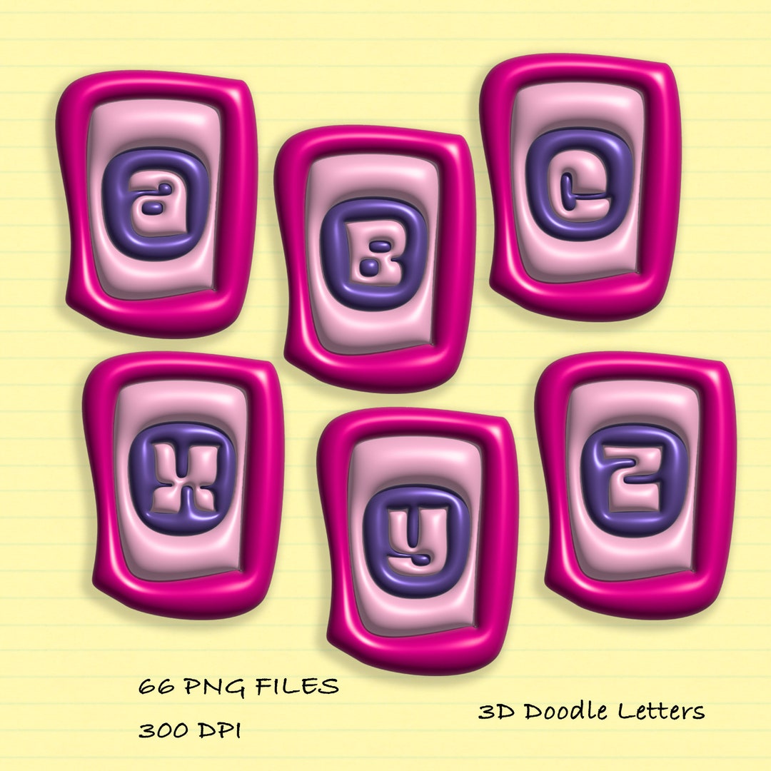 3D Inflated PNG Alphabet Set,puffy Alphabet Png,bubble Alfa PNG,3D ...