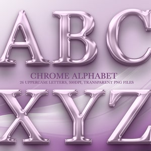 Alfabeto cromado PNG, Letras cromadas roxas PNG Clipart, Letras metálicas, Alfabeto glam PNG, Letras de folha, Alfabeto brilhante, Luxo, Download digital