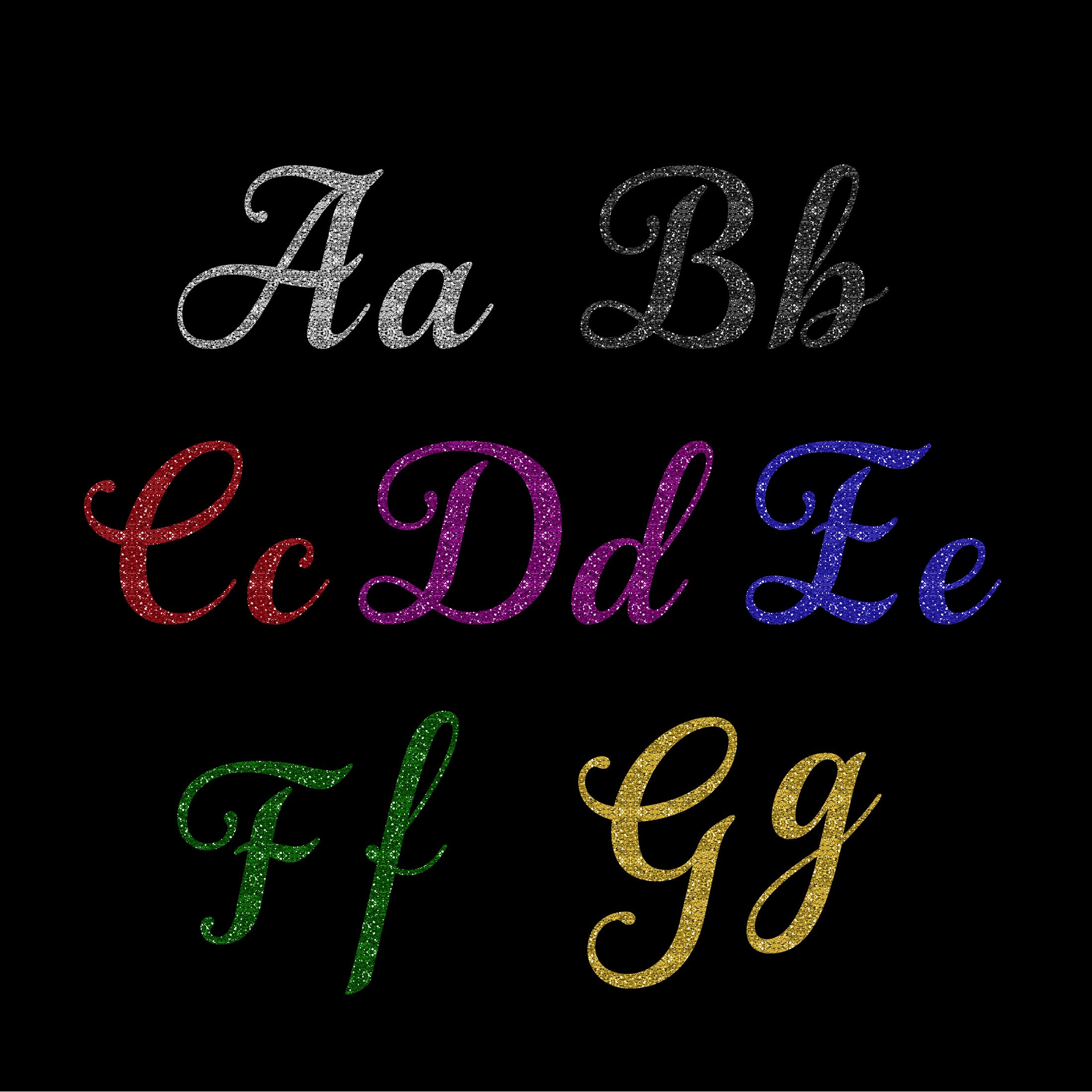 Multiple Colors Glitter Alphabet Bundle,bling Letters Clipart,glitter ...