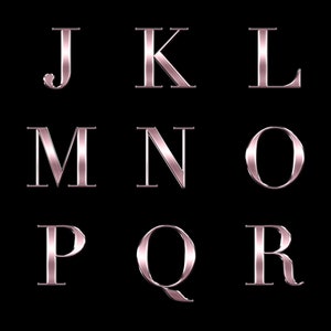 Rosé Elegance Chrome Alphabet PNG Clip Art | Pink Chrome Letters ...