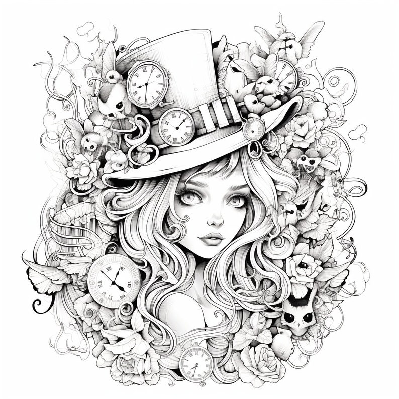 50 Page Wicked Wonderland Adult Coloring Book Volume 1 8.5x11 PDF - Etsy