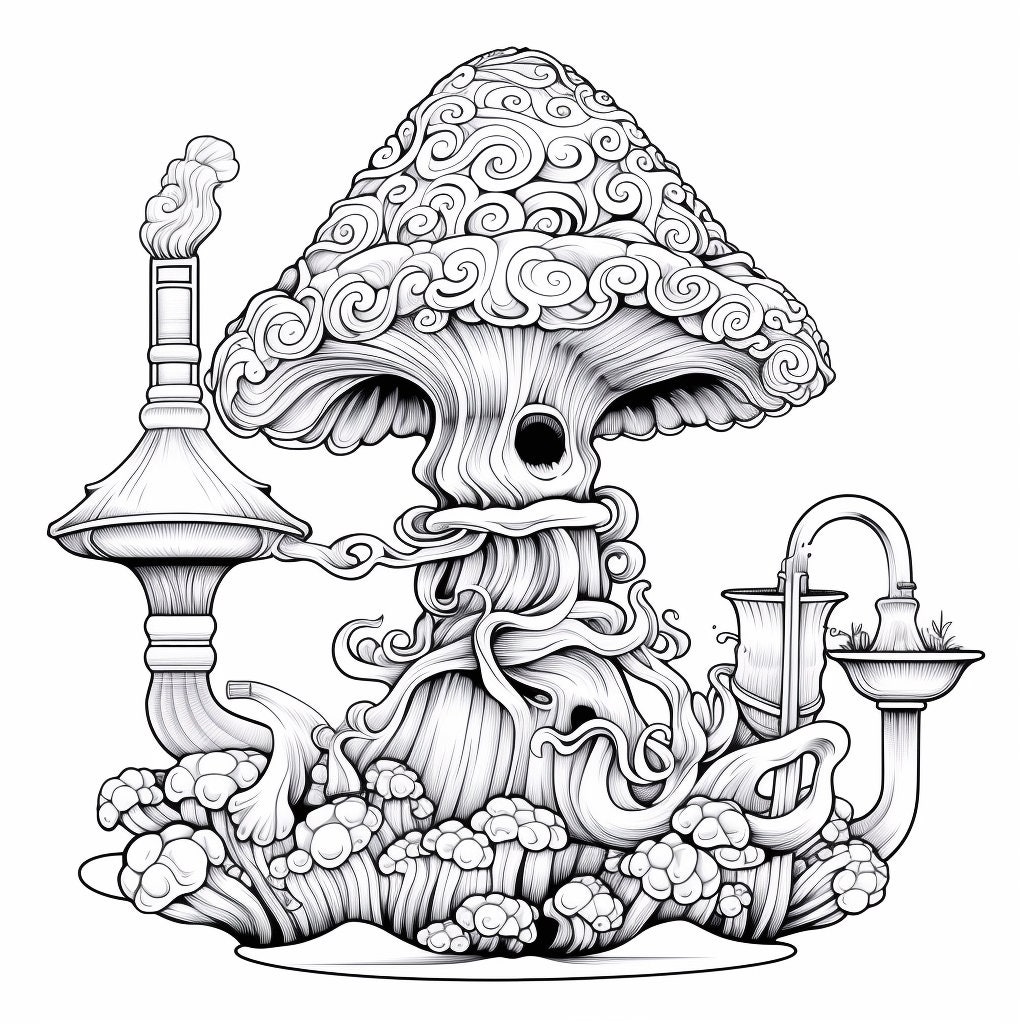 Mythical Bongs and Shrooms Adult Coloring Book Volume 1 - Etsy