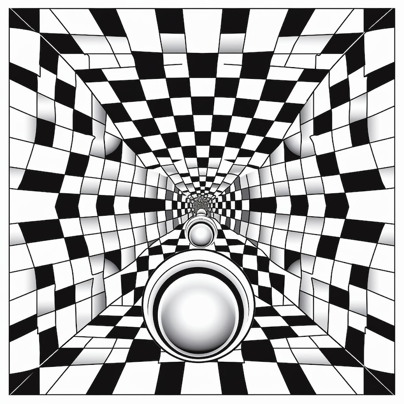 Illusion Patterns, Fun, Optical Illusion Coloring Book Volume 1 8.5"x11 ...
