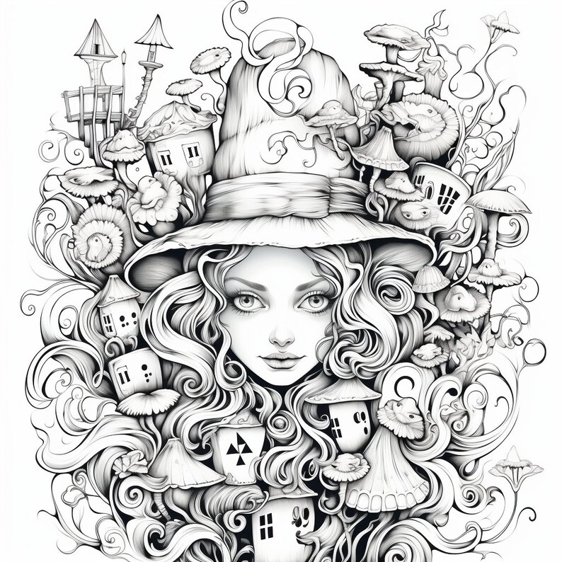 50 Page Wicked Wonderland Adult Coloring Book Volume 1 8.5x11 PDF - Etsy