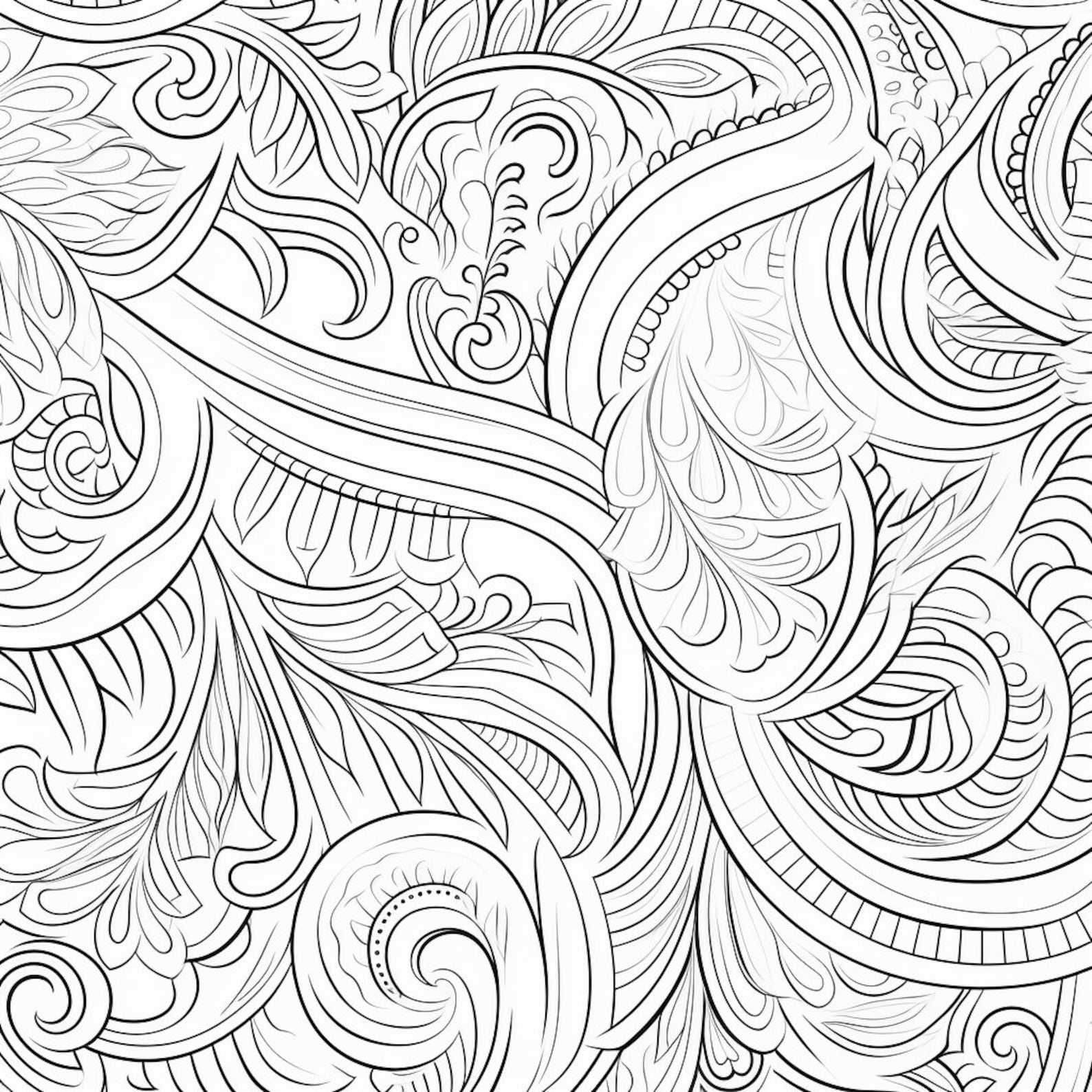 Paisley Pattern, Coloring Book, Mindfulness, Anxiety Relief, Peaceful ...