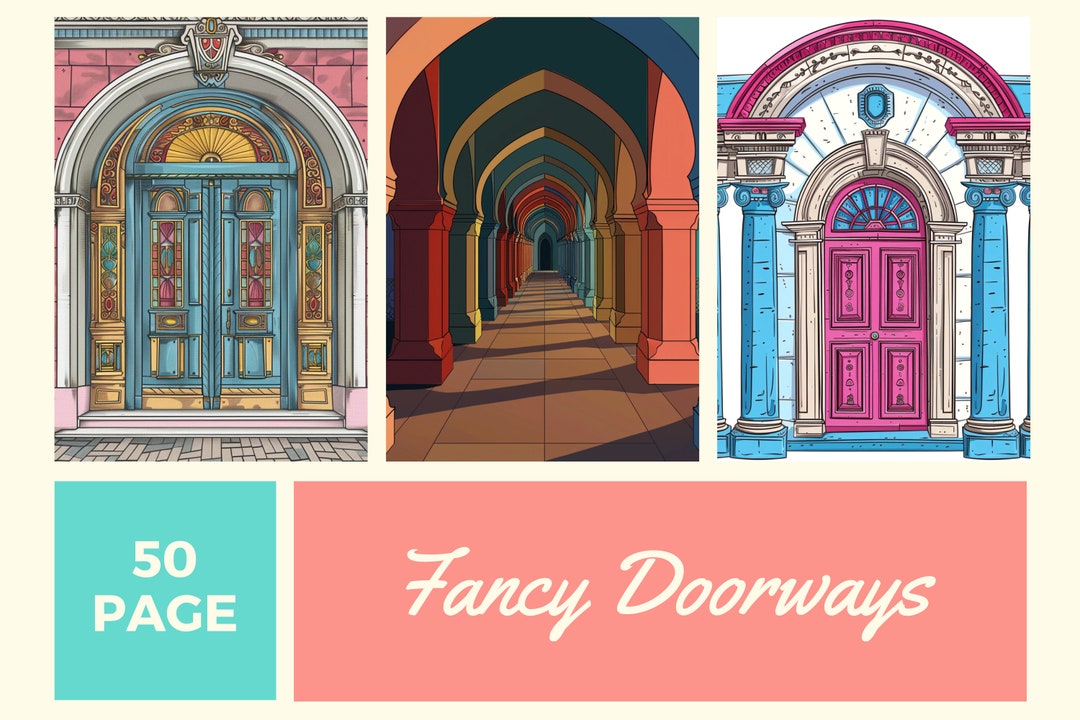 Fancy Doorways Coloring Book: 50 Page Printable Designs (PDF) - Etsy
