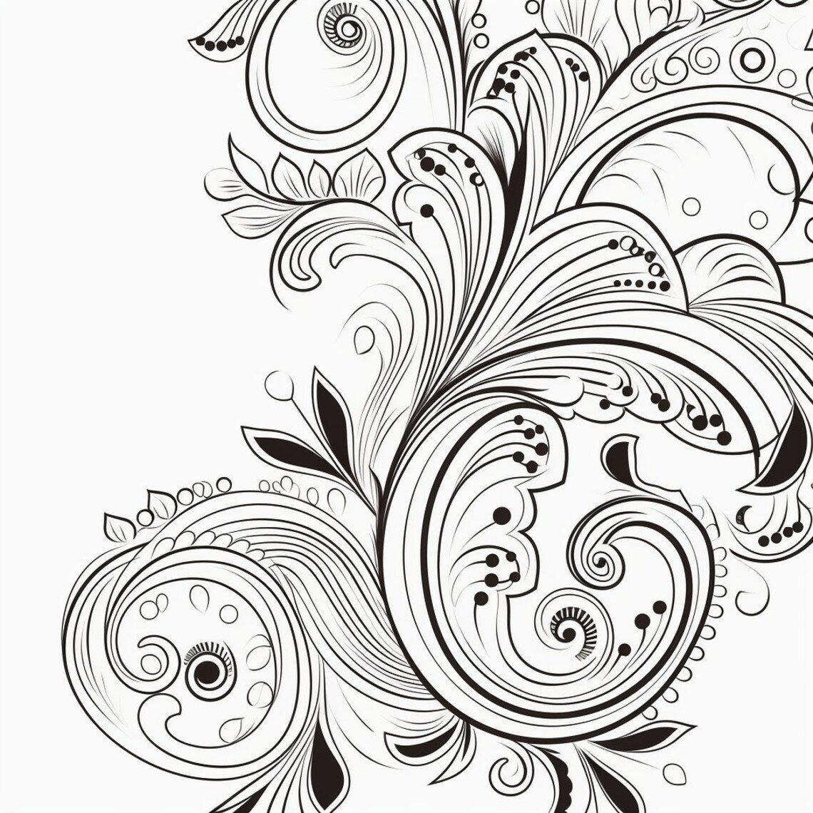 Paisley Pattern, Coloring Book, Mindfulness, Anxiety Relief, Peaceful ...