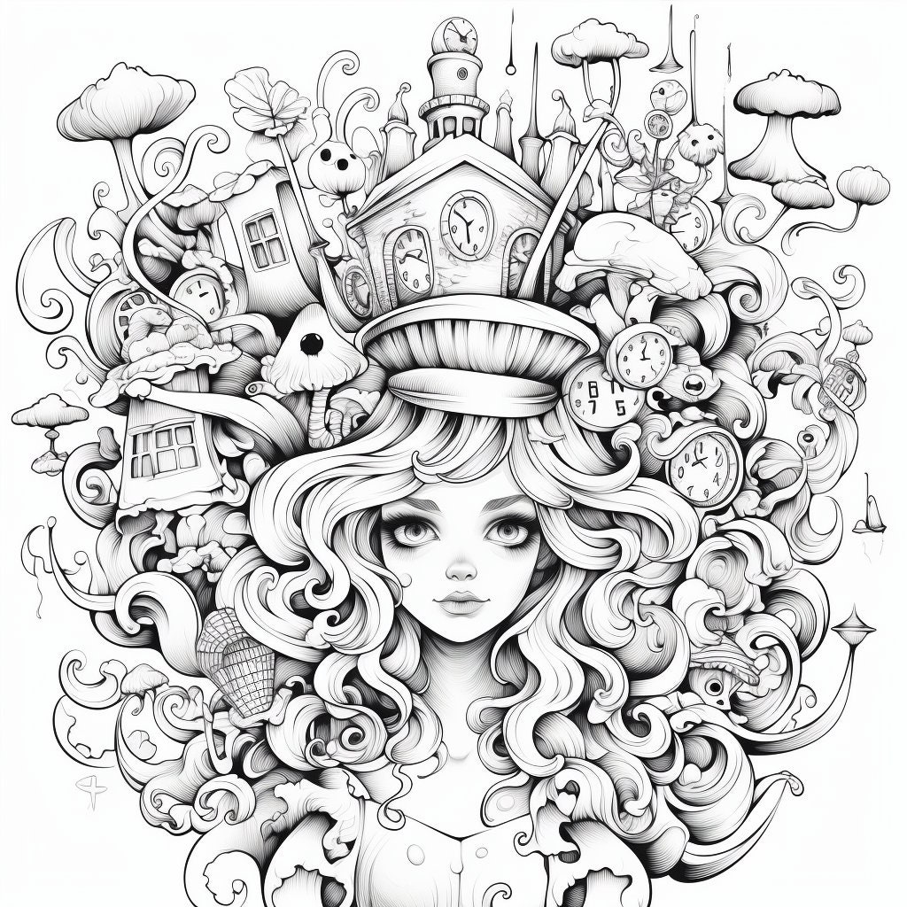 50 Page Wicked Wonderland Adult Coloring Book Volume 1 8.5x11 PDF - Etsy