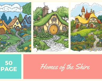 Homes of the Shire Coloring Book: 50 Page Printable (PDF)