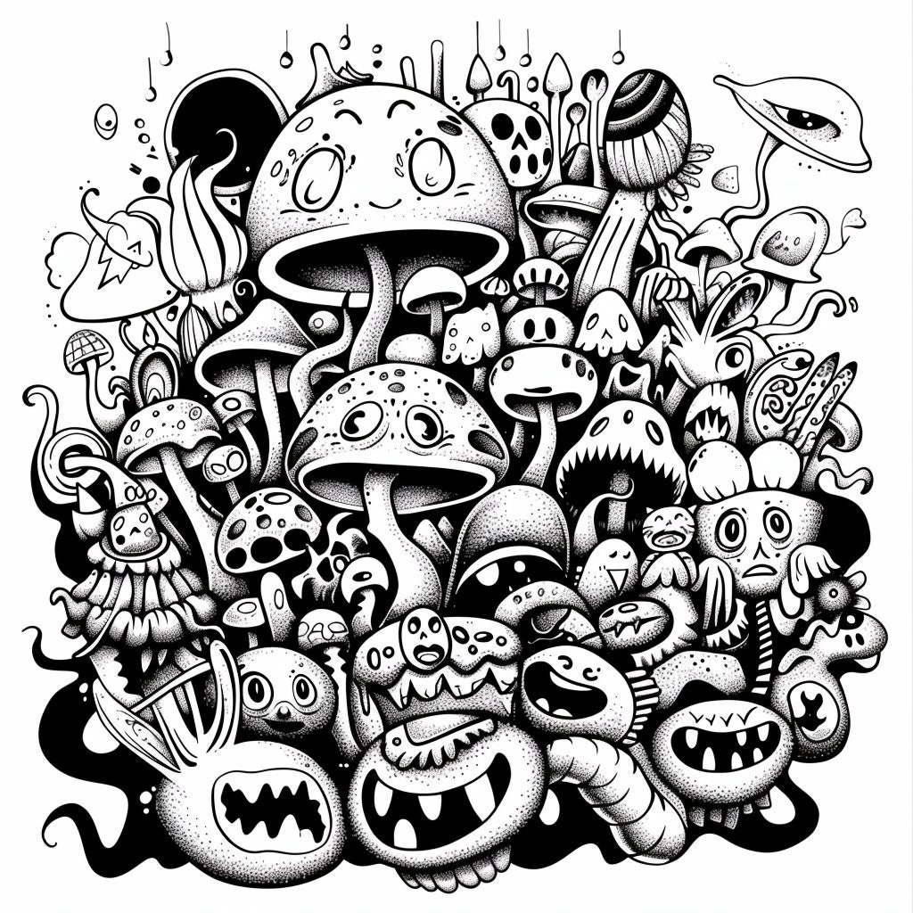 50 Page Kawaii Psychedelic Trip Coloring Book Adult Volume 1 8.5x11 PDF ...