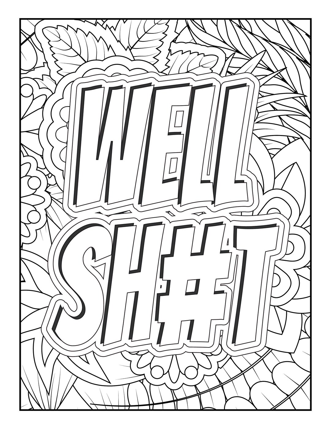Swear Word Motivational Coloring Book Pages, Adult, Stress Relief