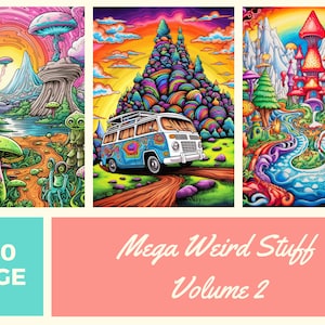 Weird Stuff Adult Coloring Book: Volume 2, 200 Page Printable (PDF)