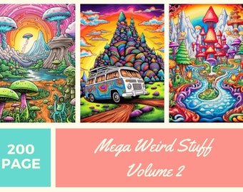 Weird Stuff kleurboek voor volwassenen: deel 2, 200 pagina's afdrukbaar (pdf)