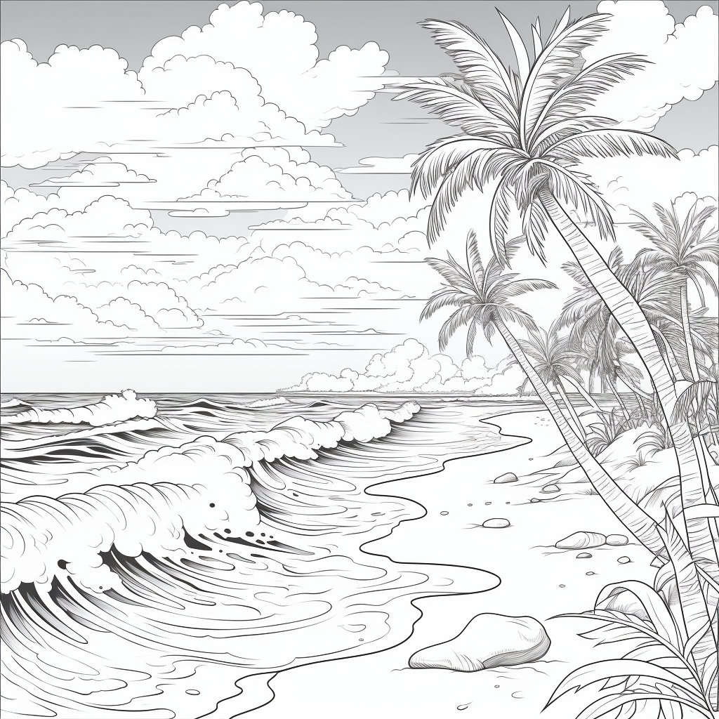 64 Page Beach Themed Seascape Coloring Book for All Ages - Etsy