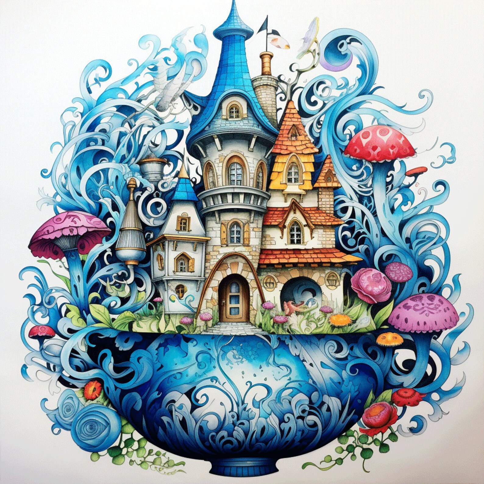 50 Page Wicked Wonderland Adult Coloring Book Volume 1 8.5x11 PDF - Etsy