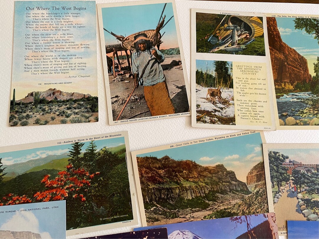 20 Color Old Postcards With Various US Scenes. - Etsy