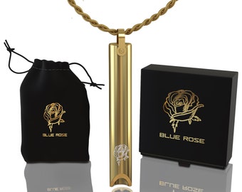 Blue Rose Breathing Necklace Anxiety Relief, Stop Smoking Necklace for Stop  Vaping and Reduce Anxiety Necklace