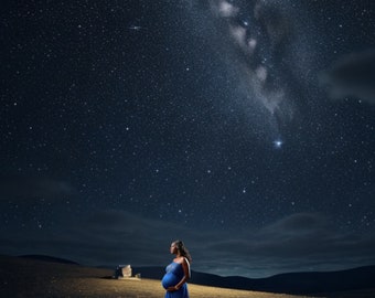 Starry Night Digital Background Maternity Backdrop Overlays Studio Backdrops